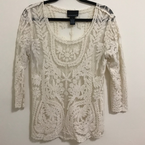Cynthia Rowley lace blouse - Picture 1 of 2